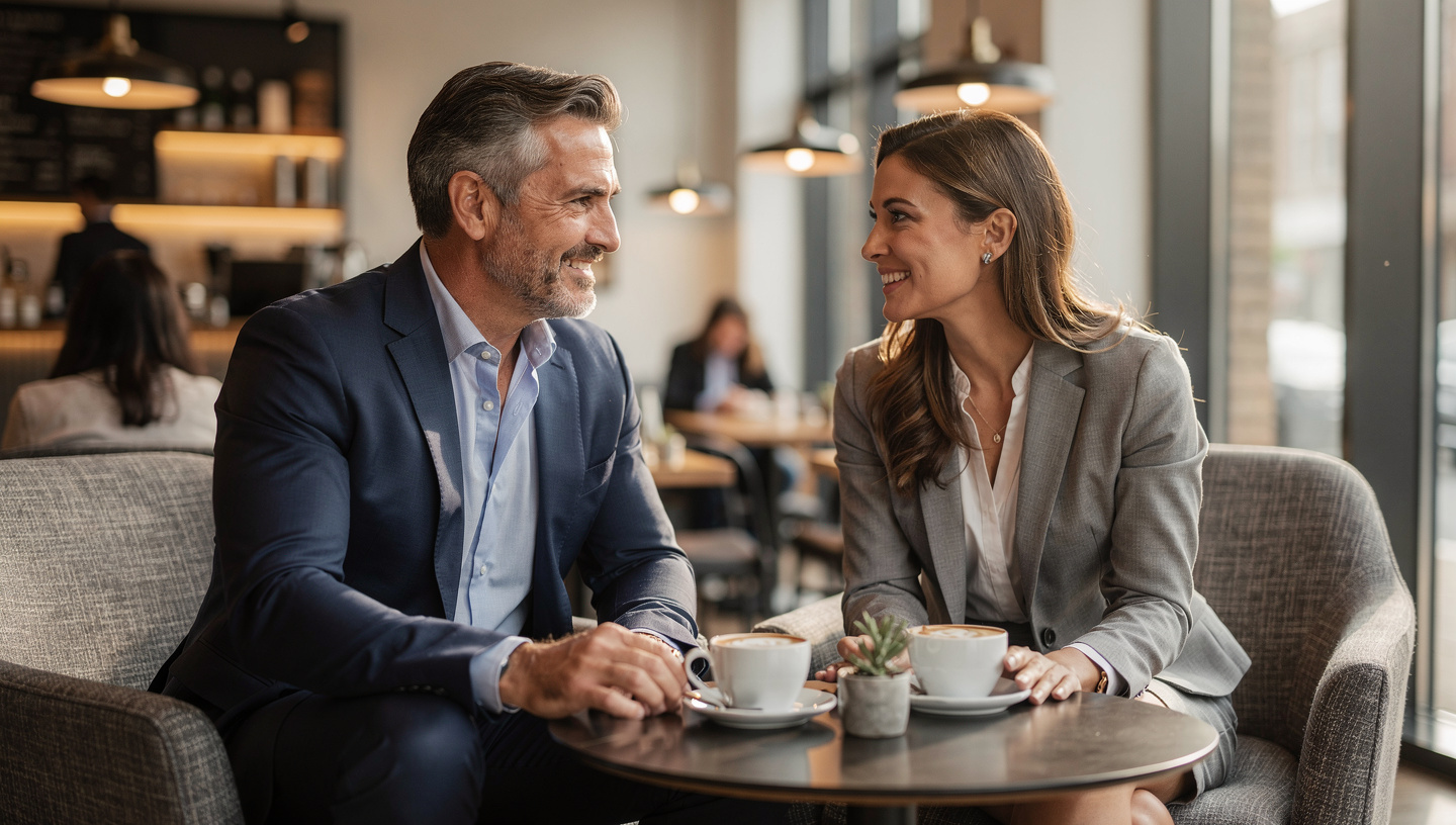 Man and woman having a meaningful conversation through international dating on Step2Love