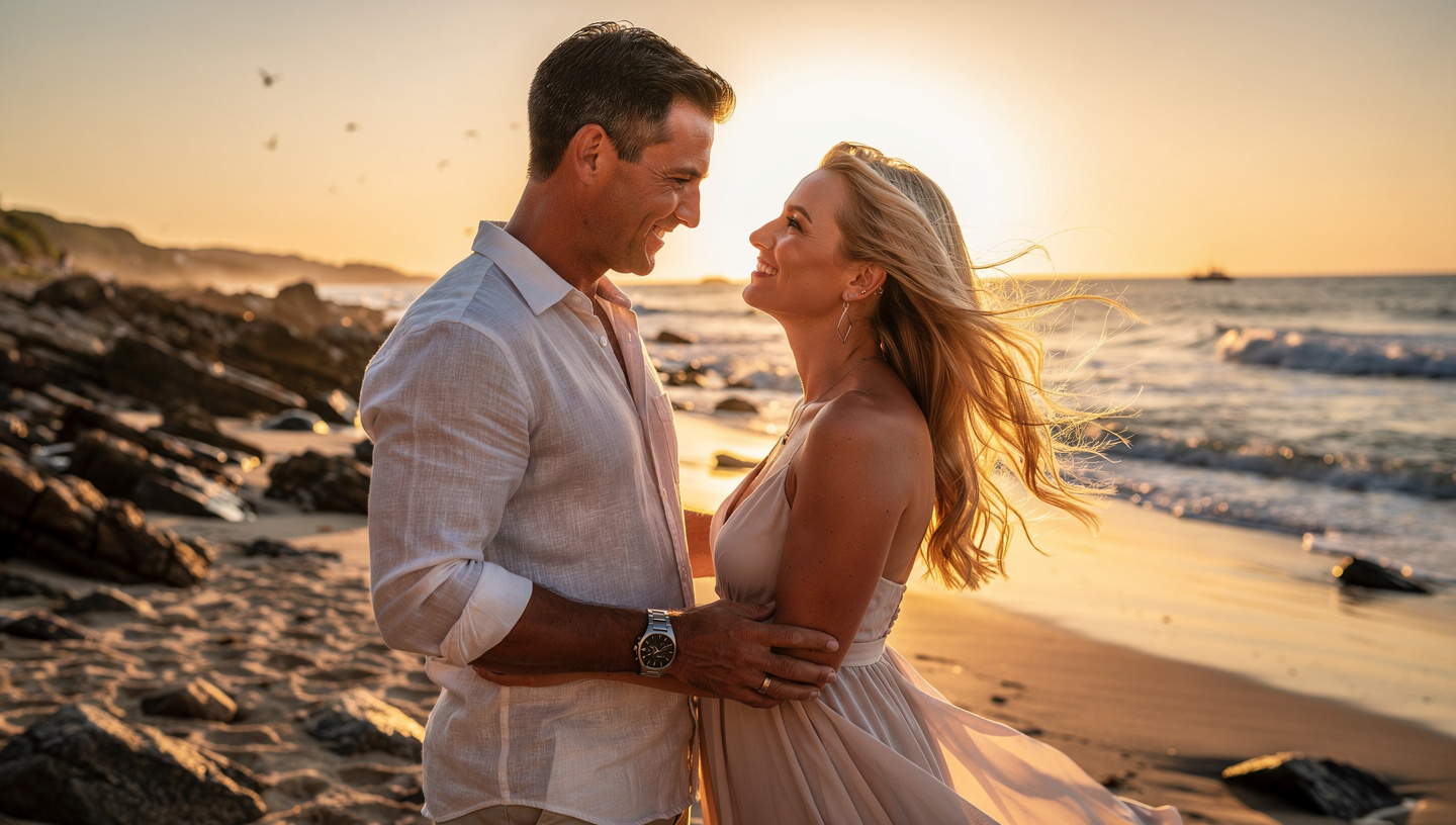 happy couple holding hands on beach sunset international dating step2love