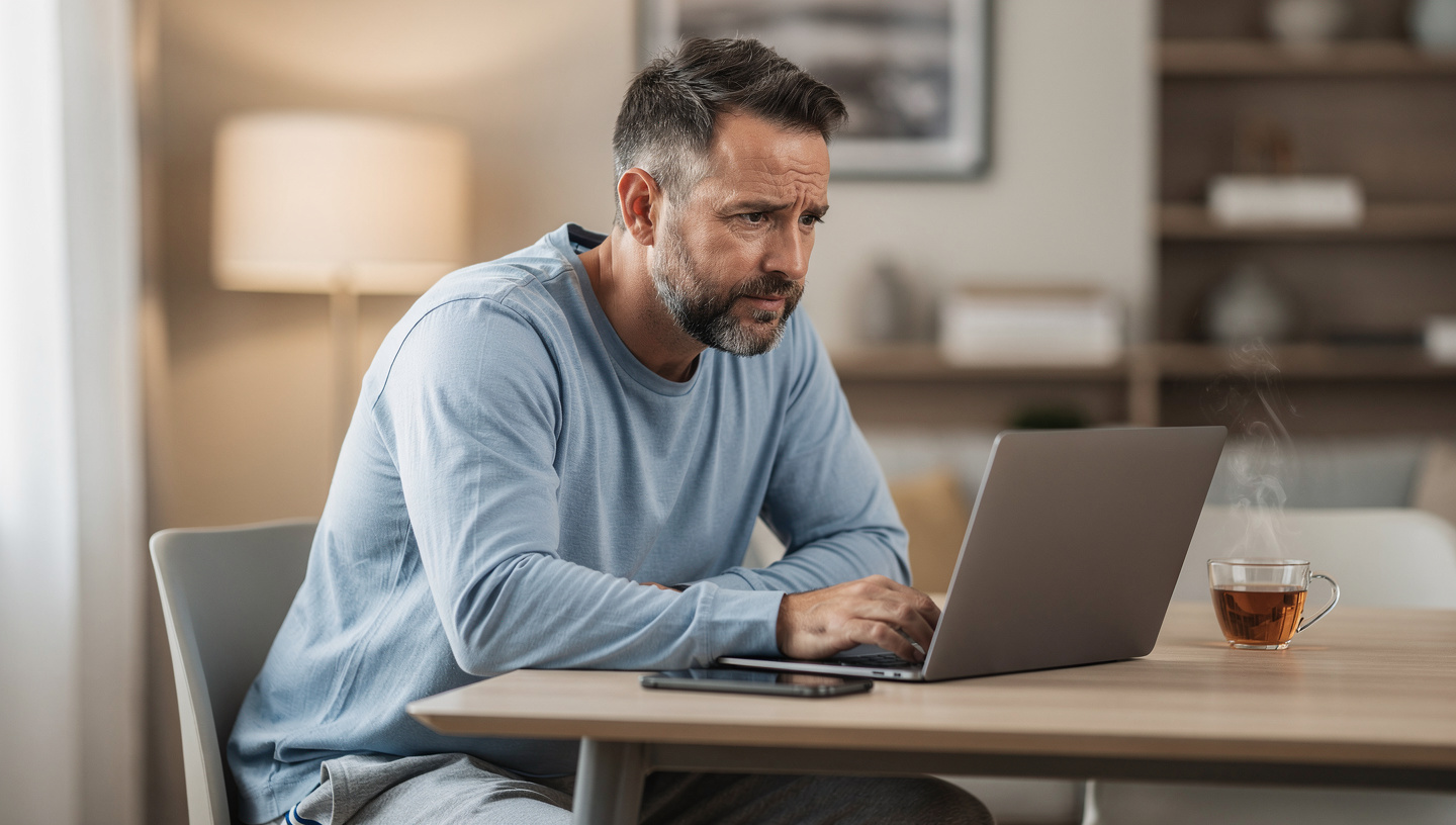 man unsure about online dating message