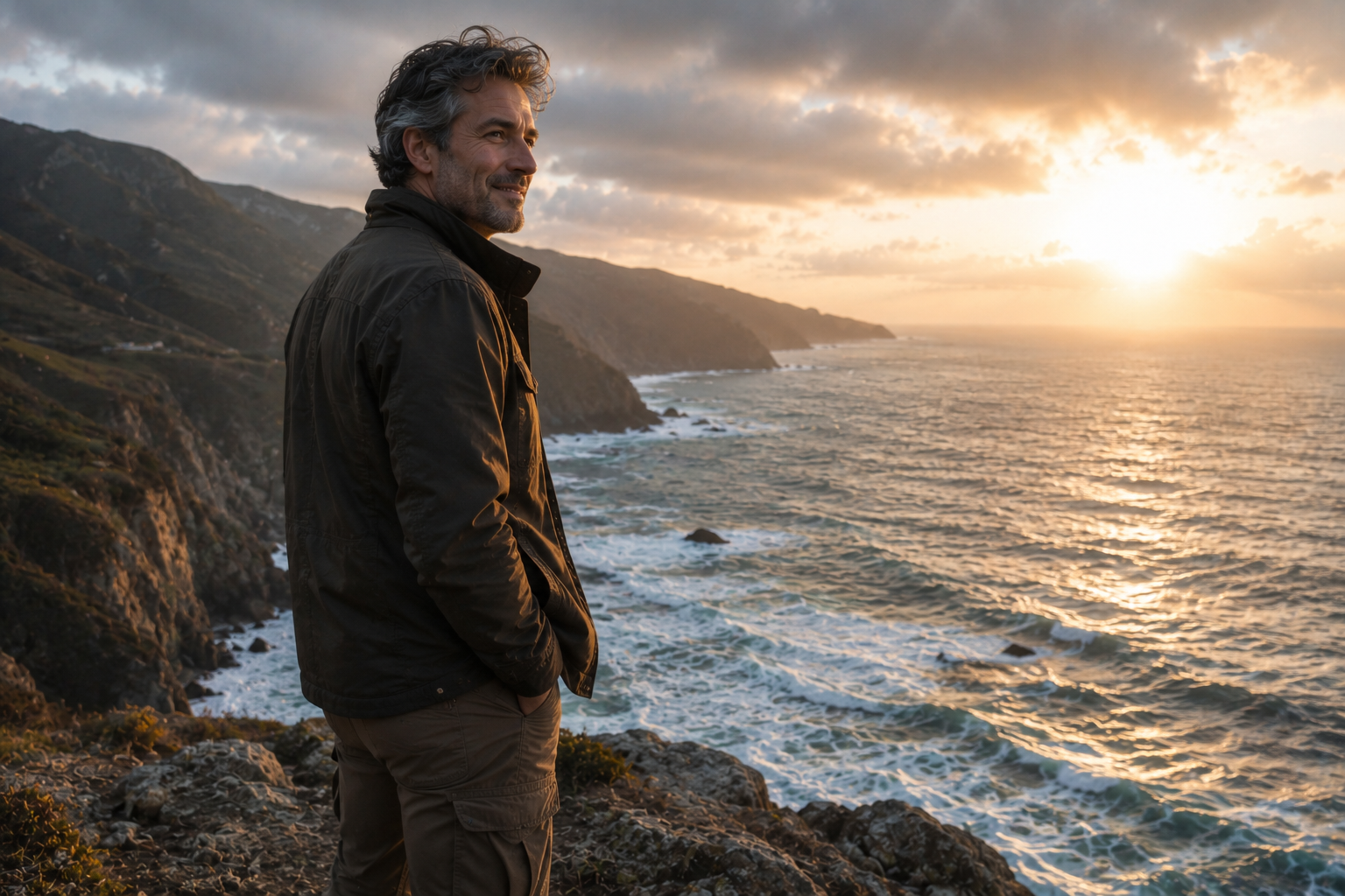 man looking across the ocean dreaming about international love and long-distance connection on Step2Love